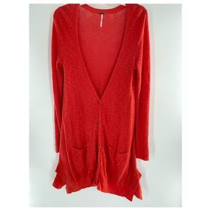 - Free People size medium orange cardigan